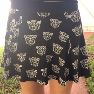 Black and White Leopard print Skirt